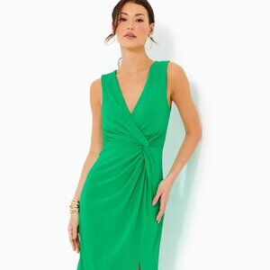 NWT Lilly Pulitzer Odella V neck midi dress Brazilian green Sz 8